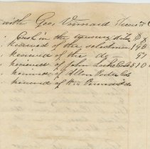 Town of New Castle in Account Current with George Vennard Treasurer