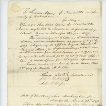Town Records:  Reverend Lucius Alden / Appointment as the New Castle Superintending Committeeman for the school year 1847