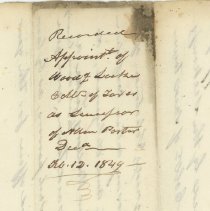 Town Records:  Appointment of Woodbury Locke as Collector of Taxes as Succe