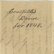 Town Records / Constable's Bond for 1848