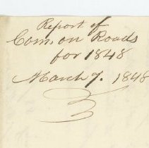 Town Records / Report of the Committee on Roads for 1848