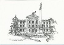 Courthouse sketch dated 1994 signed by Gutowski