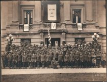 WWI military returnees in front of Courthouse, June 10, 1919