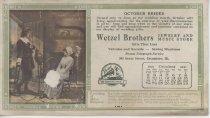 Wetzel Bros. Calendar, October 1921