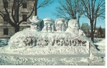 Snow Sculpture on the front lawn of the DeKalb County, Illinois Courthouse