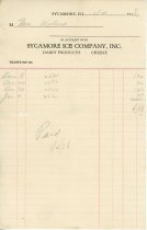 Sycamore Ice Company receipt
