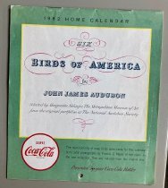 Calendar, Coca Cola, Birds, 1962