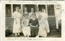 Olive, Tillie, Emman, Lizzie, Miss McMurran, Anna, Alice, Miss Nute, Mrs. Holman