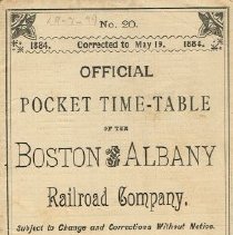 Pocket  Timetable, B and A railroad, 1884