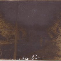 Glass negative, two men in driveway at 29 N.Main St,