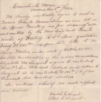 Sargent Mausoleum agreement letter