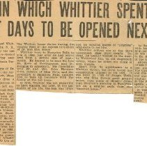 News Clipping of Whittier open house