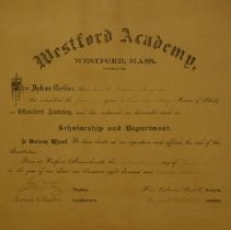 Westford Academy Diploma for Harriett Sargent