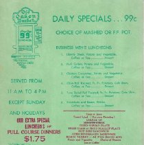 Menu of Daily Specials at  Old Oaken Bucket