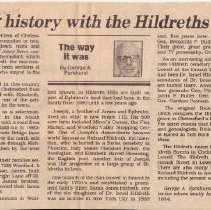 Hildreth article Tracing History with the Hildreths