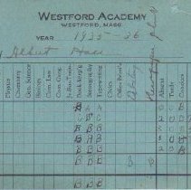 WA 1935-36 report card for Albert Hall