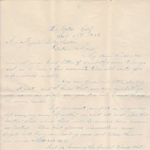 Miss Minnie Belle Walker letter of 1906