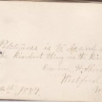 Minnie B. Walker's small autograph album - inside