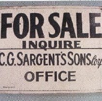 C.G.Sargent's Sons For Sale Sign