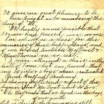 1938 50th Reunion Speech by Mrs. Kimball