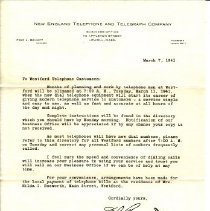 N.E.Telephone and Telegraph Letter