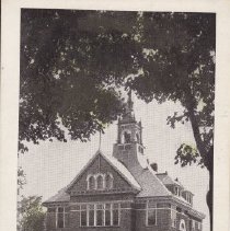 Postcard Westford Academy in the Roudenbush building