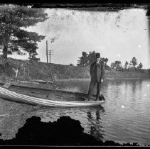 Soaker Shore, Forge Pond, man in rowboat