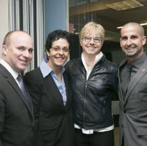 L-R: inductees Michael Edgson,Danielle Goyette,Lori-Ann Muenzer,Beniot Huot