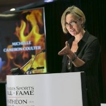 Hall of Famer and event MC MIchelle Cameron-Coulter
