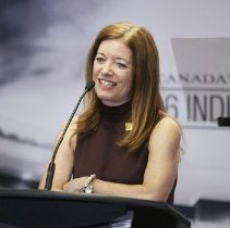 Inductee Colleen Jones speaking at the Class of 2016 media conference