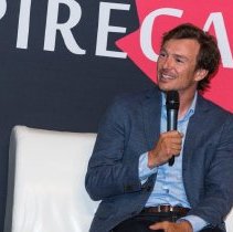 Inductee Simon Whitfield during the 'fireside chat'