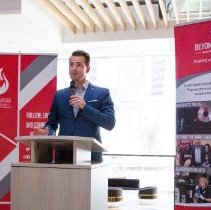 Adam van Koeverden speaking at the 2022 Media Conference