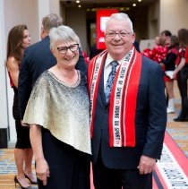 past inductee Dr. Robert Steadward and wife Laura pose for a photo.