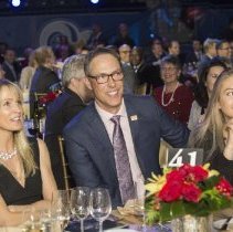 Inductee Craig Forrest and family seated during 2015 ceremony