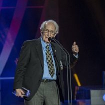 Inductee Dr. Frank Hayden onstage during the 2016 induction ceremony