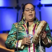 Cathie Jamieson performing at the 2017 induction ceremony