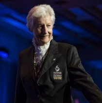 HoF Marina van der Merwe in 2017 Honoured Members parade