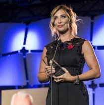 Johannah Jackson onstage during the 2017 induction ceremony