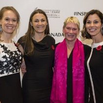 Inductee Cindy Klassen, HoF Susan Auch,Sylvia Burka,Catriona Le May Doan
