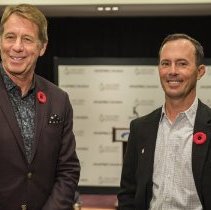CBC Scott Russell and inductee Mike Weir at 2017 media conference