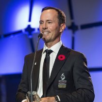 Inductee Mike Weir onstage during 2017 induction ceremony