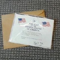 Certificate of Authenticity for U.S. Flag