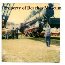 Crane Lifting Locomotive #7, 1982