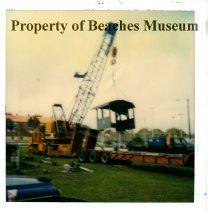 Locomotive #7 Cab Being Lifted, 1982