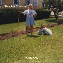 Marilyn Wilson Planting Rose Bushes, 1997