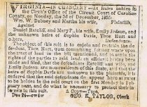 Caroline County Court Case 1855