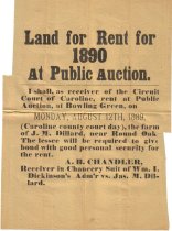 Caroline County Land Auction 1890
