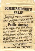 Caroline County Land Auction 1885