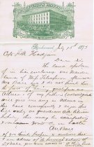 Letterhead from Ford's Hotel in Richmond