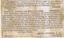 Caroline County Court Case 1842